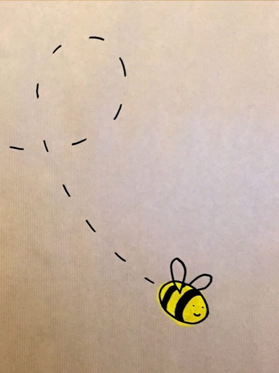 Flying bee detail. Hall&Partners mural of a Sustainable Future.