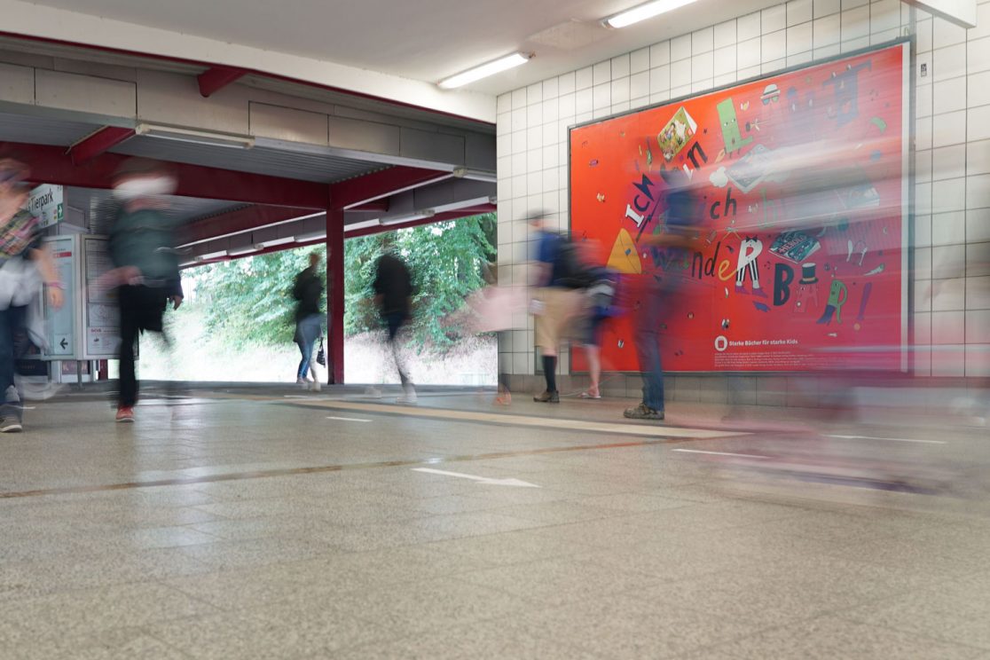 McDonalds Happy meal megaphone illustration - underground billboard in motion