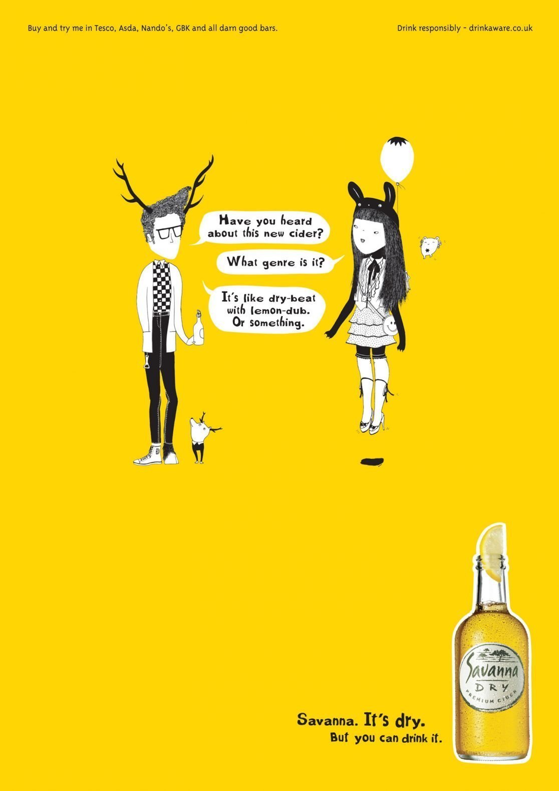 Illustrated Savanna Cider advert for UK magazines
