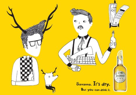 Illustrations, Savanna Cider advert for UK launch