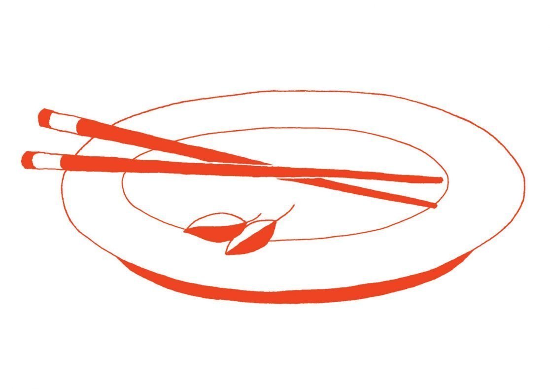 Illustration for Cointreau Spain: plate and chopsticks