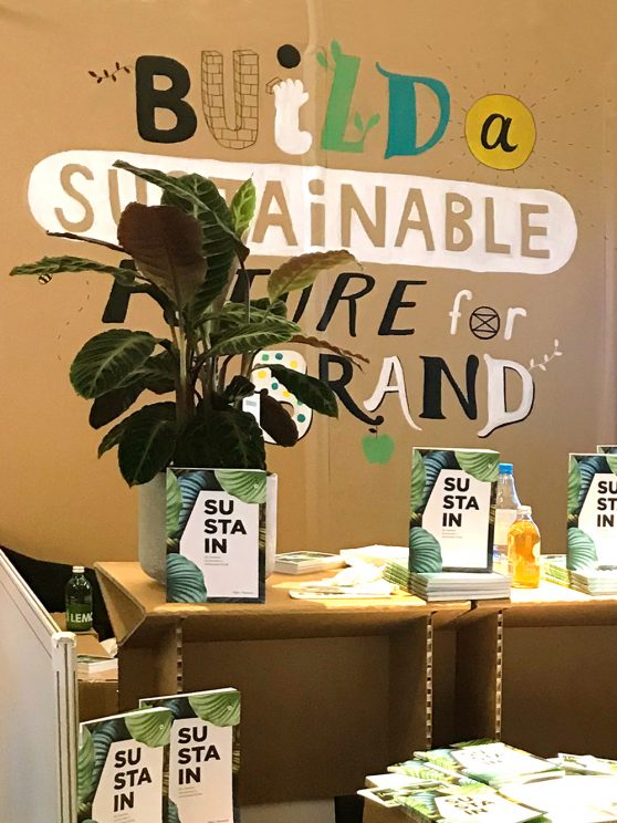 Hall&Partners mural of a Sustainable Future - stand for Quirk’s event - InterContinental London, The O2.