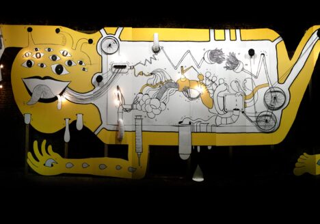 Eating Stories, 6 x 12 m installation on wood