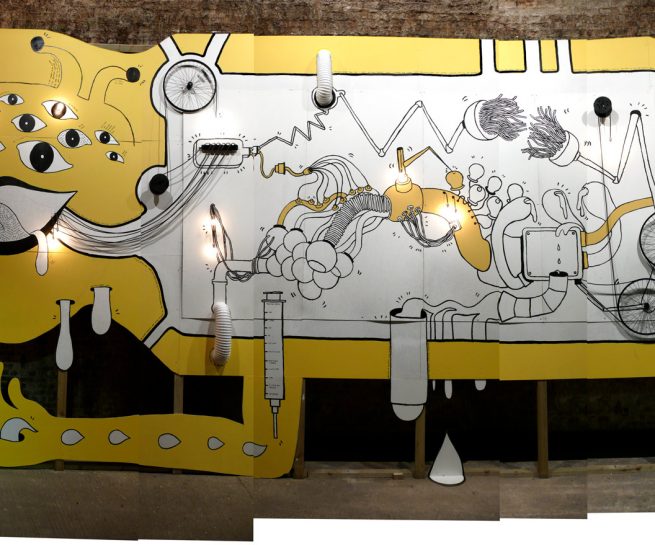 Eating Stories, 12 x 6 m art installation, Shunt Vaults, London