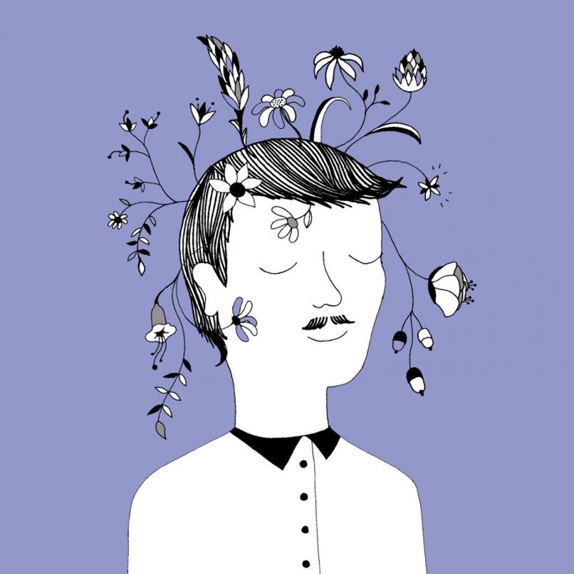 Genus animation visual - Flowers coming out of someone's head
