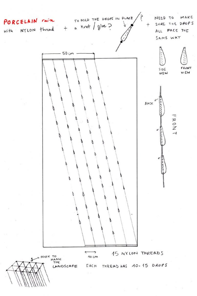 Drawing of the exhibition design of one of the cabinets for the exhibition Victoria Revealed for Kensington Palace