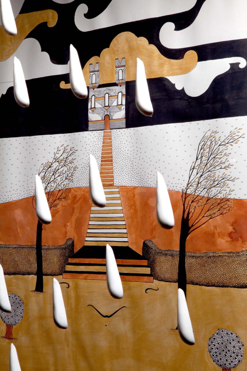 Porcelain raindrops for the Victoria Revealed exhibition at Kensington Palace