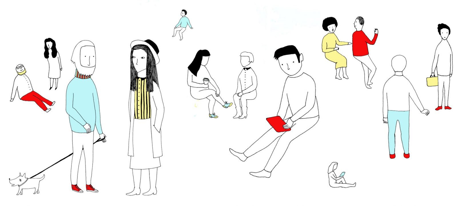 Characters designed for the new Google London HQ motion graphics