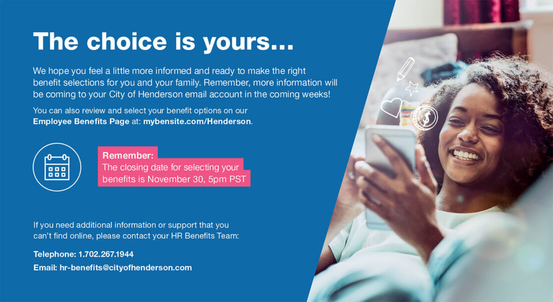 Illustrated HR-Benefits brochure, city of Henderson