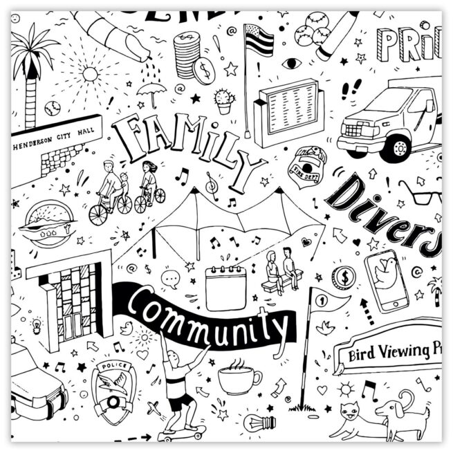 Illustration about Henderson’s city, capturing it’s essence, detail