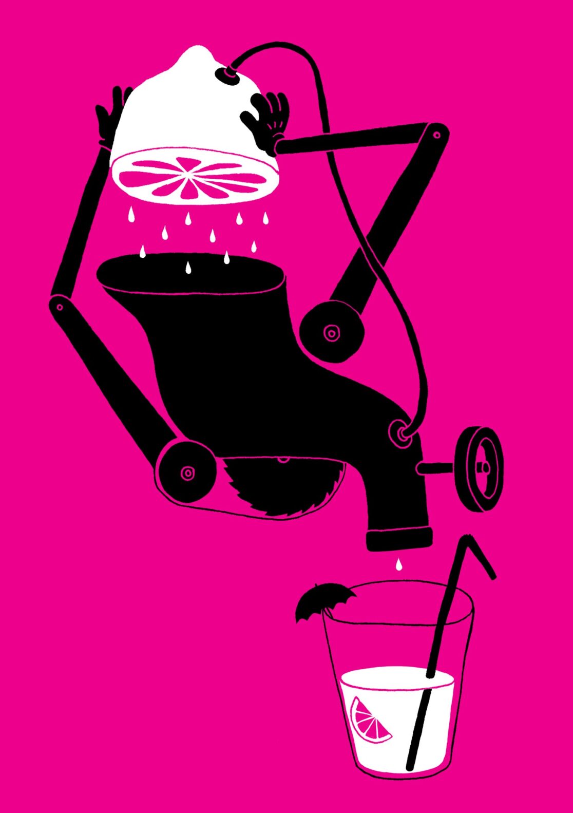 Frank Brands brochure illustration, lemos juicer