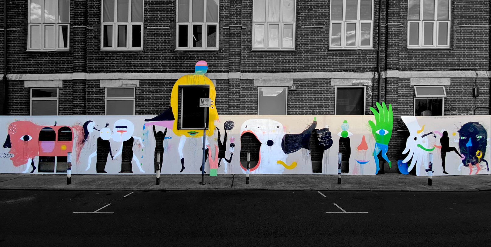 Mascarada, 4 x 21 m painting, Vyner Street, Autumn 2022