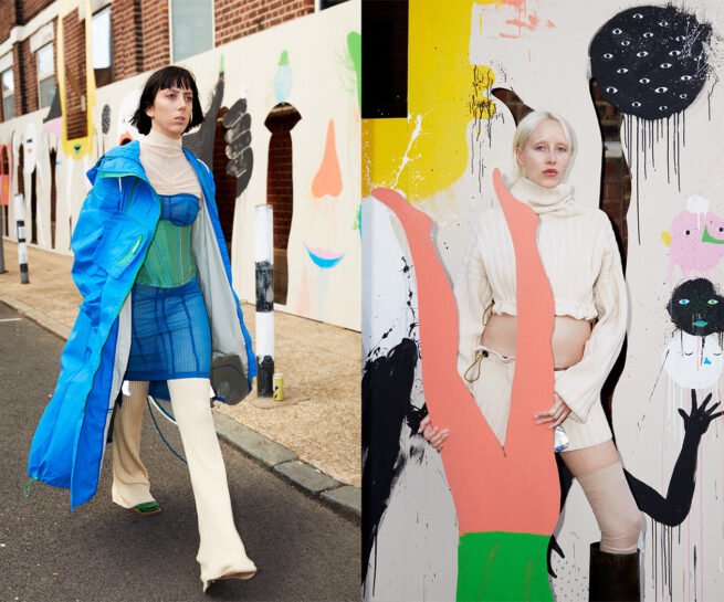 Mascarada, big scale painting for a catwalk, 4 x 21 m, Vyner Street